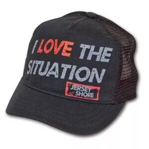 Jersey Shore Womens Love The Situation Black Trucker Cap Hat New